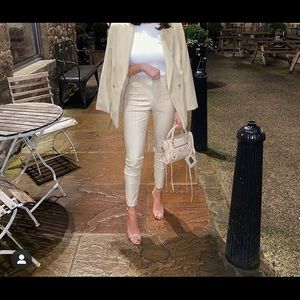 Zara beige leather pants